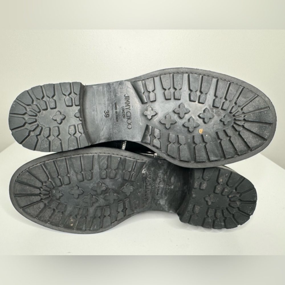 Jimmy Choo Dakar Crinkled Leather Mid Calf Boots -Luxury and Style in Every Step - Picture 8 of 10